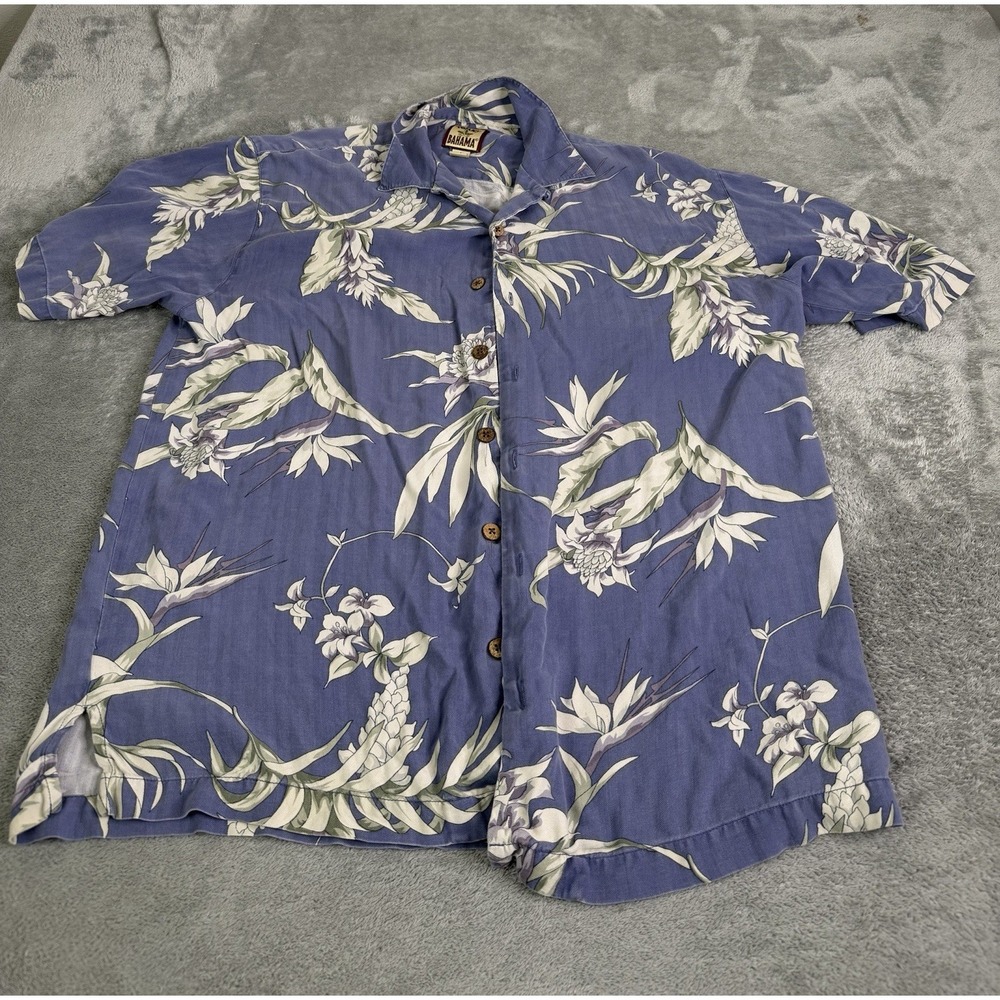 Tommy Bahama Silk Button Down Shirt Men's Size Small Blue Floral